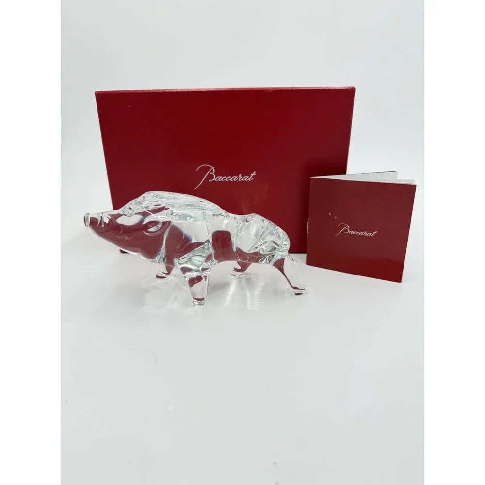 Baccarat France Crystal Zodiac Collection Clear Boar Figurine 2019 NIB Mint